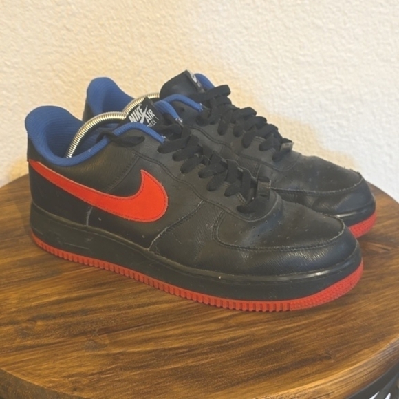 Nike Air Force 1 Black RED SWOOSH Athletic Shoes Mens Sneakers Sz.10 main image 6